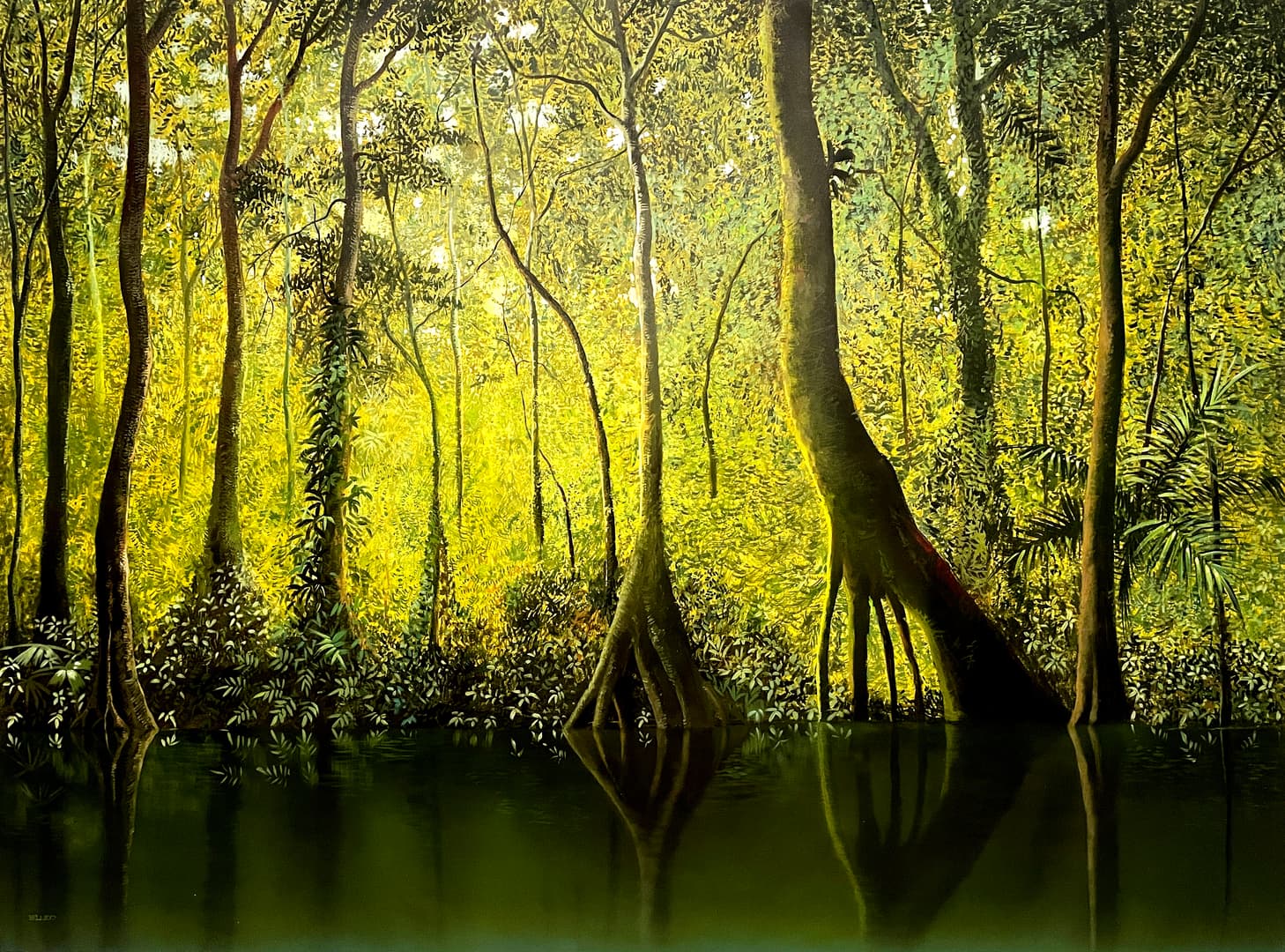 amarillo sobre el lago